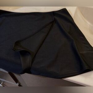 Bathing Suit Skirt Cover-Up, Black Silky Wrap Style Skirt, Size Large